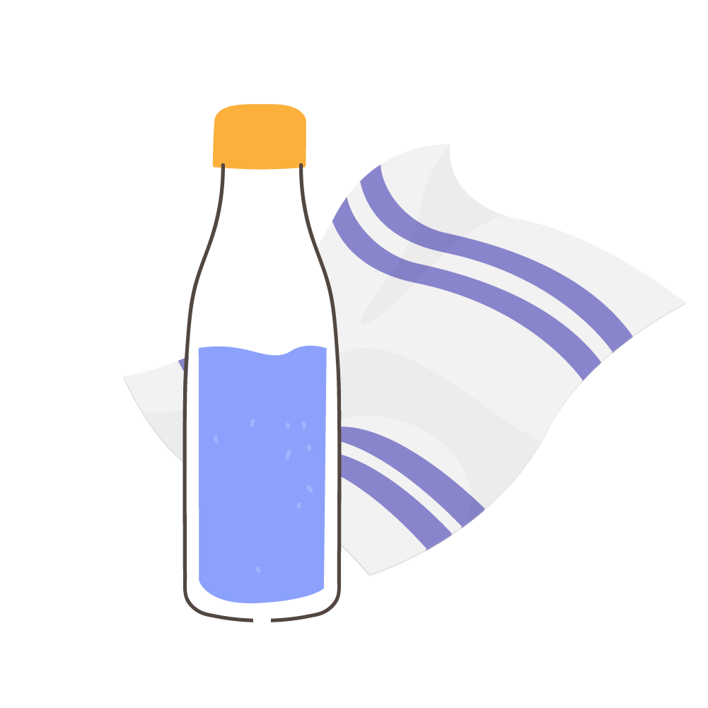 飲み物とタオル