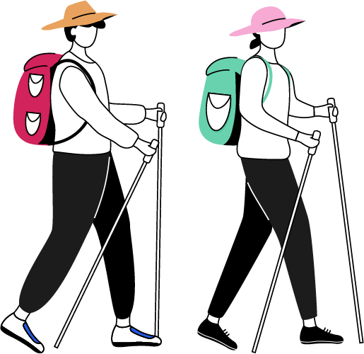 ポールウォーキングのイラスト